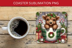 square coaster - highland cow in the mug Product Image 1