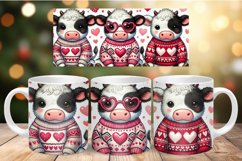 Valentine Mug Wrap Sublimation - three cows Product Image 1