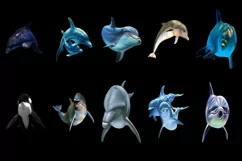 50 DOLPHIN & WATER SPLASH TRANSPARENT PNG PHOTOSHOP OVERLAYS Product Image 3
