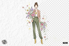Stylish Spring Girl Clipart Product Image 1