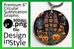 Chic Round Design Keychain PNG , Halloween Product Image 1