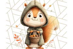 Cozy Autumn Animal Clipart, Fall Forest Critters PNG Product Image 2