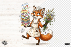 Whimsical Fox Mom PNG - Fox Clipart Product Image 1