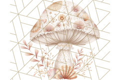 Dreamy Patterned Mushroom Clipart PNG, Forest Elements Png Product Image 2