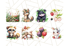 Whimsical Woodland Forest Animals Png, Berries and Nature Product Image 6
