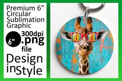 Keychain Spring Round Design - Giraffe Product Image 1