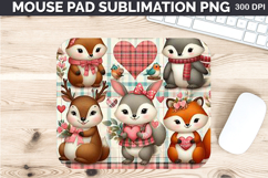 Watercolor Squirrel Mouse Pad Sublimation - Valentines PNG Product Image 1