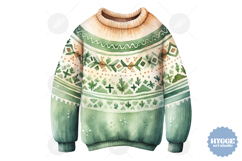Watercolor Christmas Sweater PNG Sublimation Product Image 1