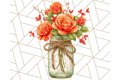 Fall Mason Jar Flowers PNG Clipart Product Image 2
