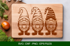 Christmas Gnomes Laser Cut File SVG for Cutting Board Product Image 1