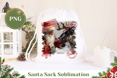 Christmas Deer Santa Sack, Santa Claus Bag Design Product Image 1