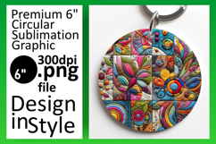 Lovely Round Design for Keychains , Patchwork Product Image 1