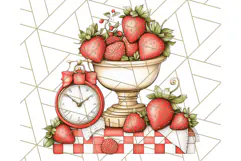 Cottagecore Strawberry Kitchen PNG Clipart, Retro Fruit Png Product Image 2