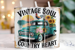 Vintage soul Country heart Tumbler Wrap | Sublimation Product Image 1