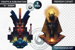 Egyptian God and Goddess Clipart, Khepri,Nephertum,mythology Product Image 1