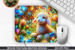 Easter Lambs Mouse Pad Sublimation, Easter Mouse Pad PNG Product Image 1