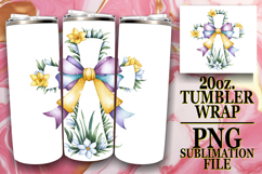 Gentle Moments 20oz tumbler wrap, Flower Cross Product Image 1