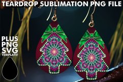 Cheerful Teardrop Earrings Art PNG, Neon Xmas Product Image 1