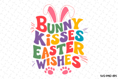 Bunny kisses Easter wishes SVG Design | Easter SVG Product Image 1