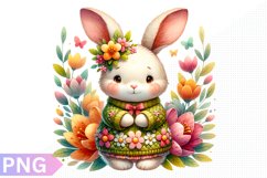 Spring Bunny Clipart - Bunny sublimation PNG Design Product Image 1