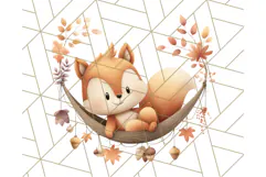 Woodland Autumn Critters PNG Clipart, Cute Fall Animals Product Image 2