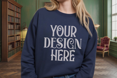 Navy Gildan 18000 Mockup, Gildan Sweatshirt Mockup Product Image 1