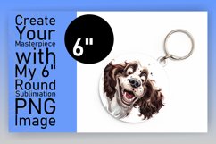 Playful Watercolor Circle Dog Lover Keychain PNG Product Image 1