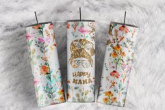Happy Mama Tumbler Glitter Wildflowers 20oz tumbler designs Product Image 1
