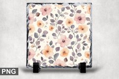 Pastel Flowers Square Sublimation Slate Design Product Image 1