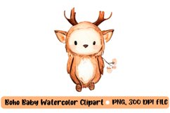 Boho baby watercolor clipart, nursery animal clipart Product Image 1