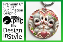 Sophisticated Round Design for Sublimation , Sweet Animals Product Image 1
