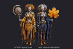 Fantasy Autumn Guardians - Epic Fall Character Clipart PNG Product Image 3