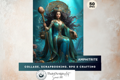 Fantasy Greek Sea Gods &amp; Merfolk Digital Paper Illustrations Product Image 5