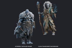 Fantasy TTRPG Character Clipart, D&amp;D Heroes &amp; Monsters Product Image 3