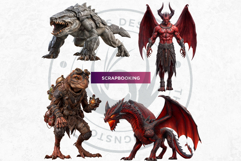 Fantasy TTRPG Character Clipart, D&amp;D Heroes &amp; Monsters Product Image 10