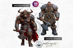 Fantasy TTRPG Character Clipart, D&amp;D Heroes &amp; Monsters Product Image 6