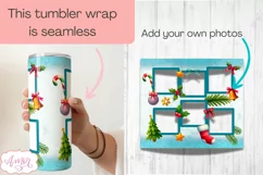 Merry Christmas Photo tumbler wrap for sublimation 20oz Product Image 2