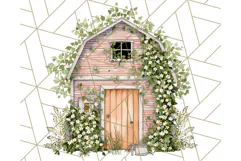 Vintage Cottagecore Barn PNG Clipart, Farmhouse Style Product Image 2