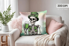 Funny Skeleton with Beer Pillow PNG Sublimation Design Product Image 1