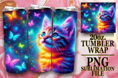 Radiant thoughts 20oz tumbler wrap, Cat Product Image 1