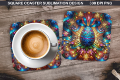 Flower Coaster Sublimation, Easter Coaster PNG Design Product Image 1