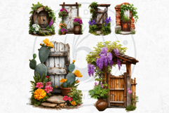 Floral Doors and Enchanting Garden Entrance Illustrations Product Image 10