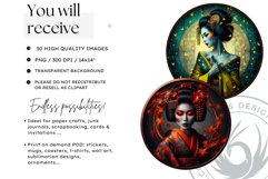 Geisha clipart bundle, Asian art, Japanese woman sublimation Product Image 2