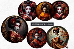 Geisha clipart bundle, Asian art, Japanese woman sublimation Product Image 4
