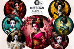Geisha clipart bundle, Asian art, Japanese woman sublimation Product Image 1
