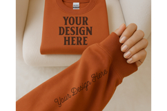 Gildan 18000 Terracotta Sleeve Sweatshirt Mockup Product Image 1