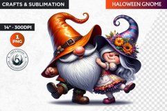 Halloween gnome clipart, Halloween sublimation clipart Product Image 1