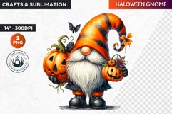 Halloween gnome clipart, Halloween sublimation clipart Product Image 1
