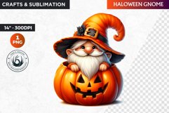 Halloween gnome clipart, Halloween sublimation clipart Product Image 1