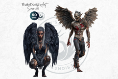 Nocturnal Winged Creatures, Dark Angel &amp; Demon Clipart Product Image 4